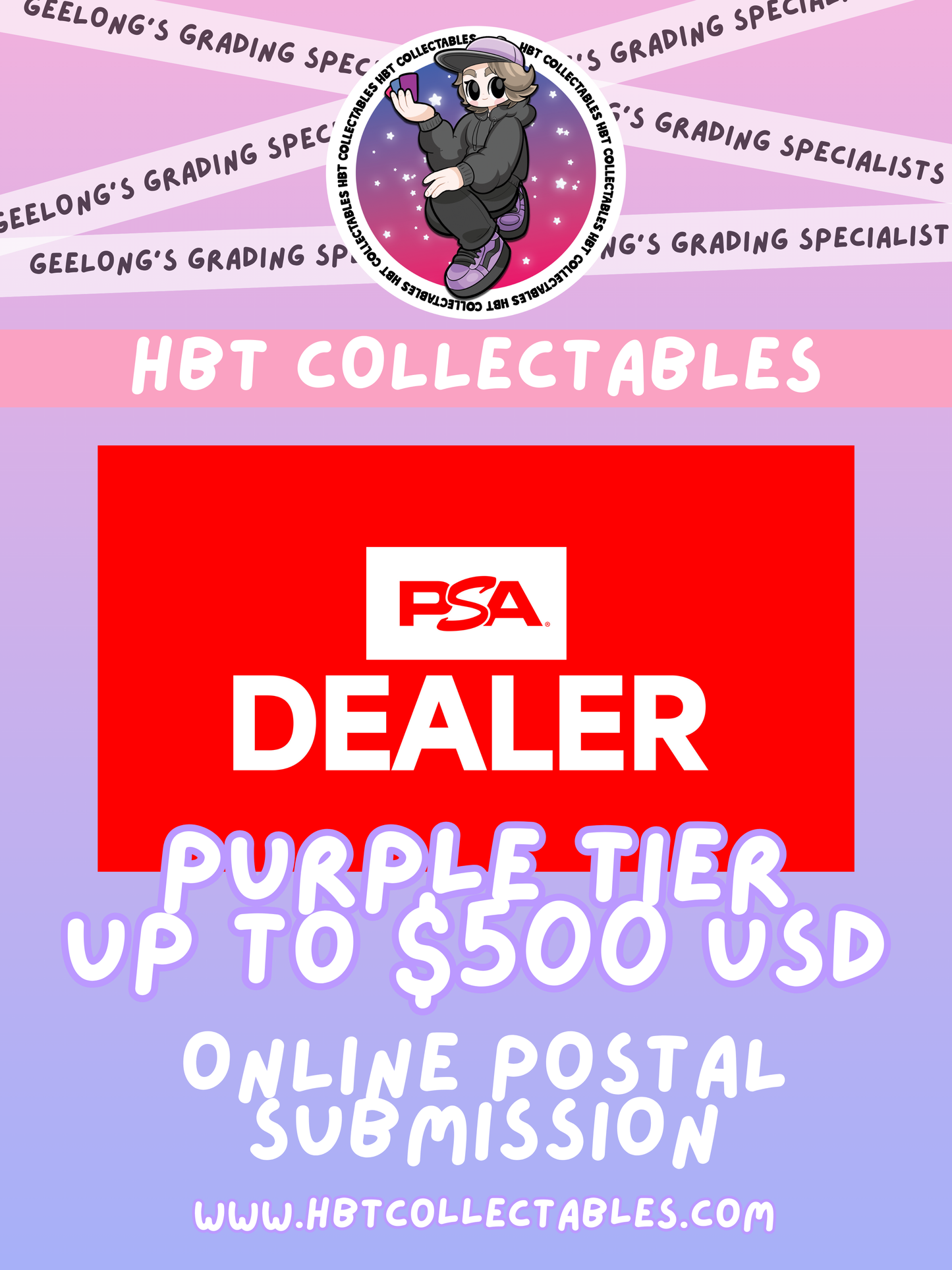 PSA Grading: Postal Submission - Purple Tier