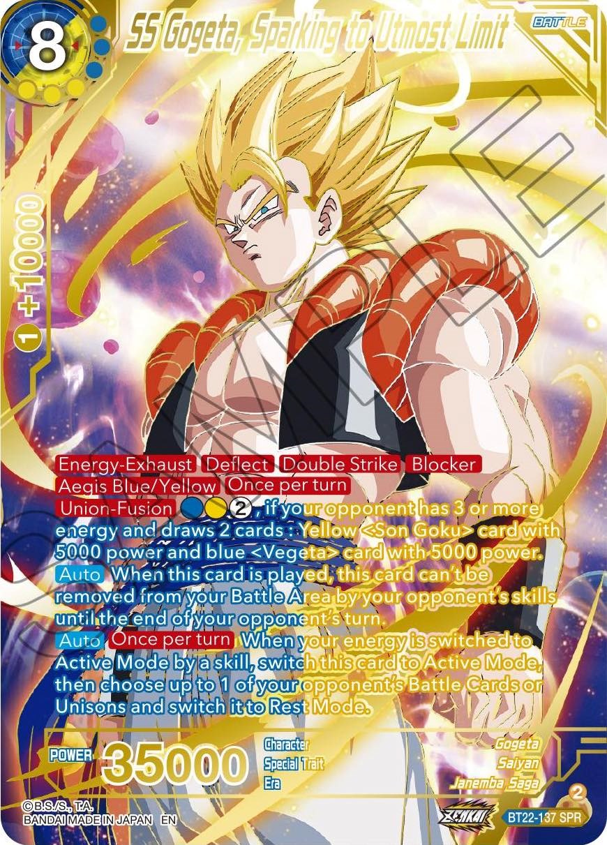 dragon ball super card game bt22 Super: SS Gogeta, Sparking to Utmost Limit (SPR) Critical – HBT Collectables Game Selection:Emerald Kaizo tcg-exclusive Red Card type Yu-Gi-Oh Amazing Defenders Booster