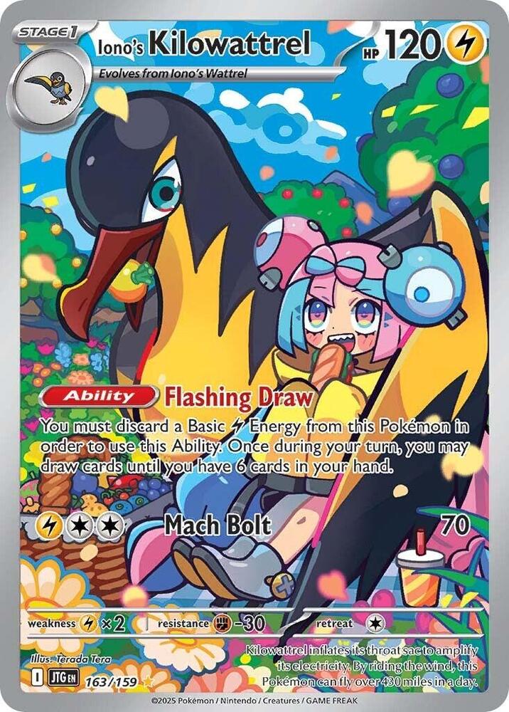 Pokemon TCG: Iono's Kilowattrel - 163/159 - SV09: Journey Together (JTG)