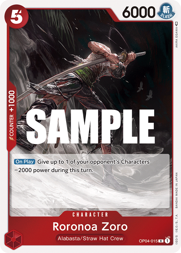 One Piece Card Game: Roronoa Zoro OP04-015 Playset (4 Cards) HBT Collectables One Piece Card Game: Roronoa Zoro OP04-015 Playset (4 Cards) HBT Collectables