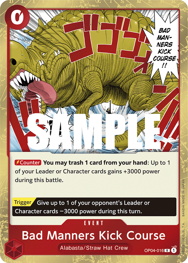 One Piece Card Game: Bad Manners Kick Course OP04-016 Playset (4 Cards)