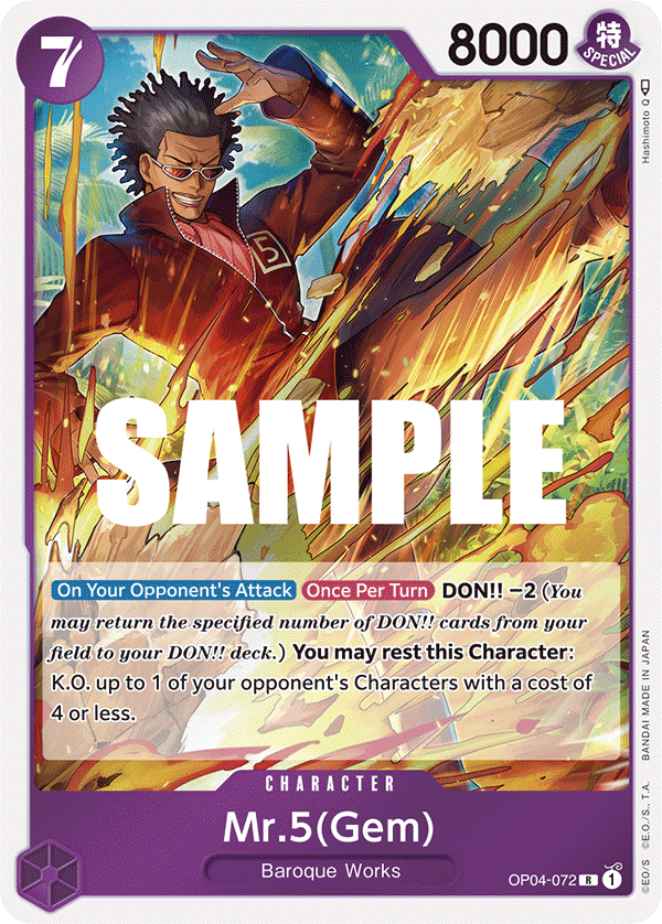 One Piece Card Game: Mr.5(Gem) OP04-072 Playset (4 Cards)