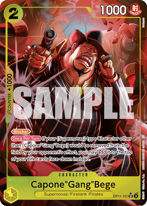 one piece card game alt art One Piece Card Game: Capone"Gang"Bege OP11-101 (Alternate Art)