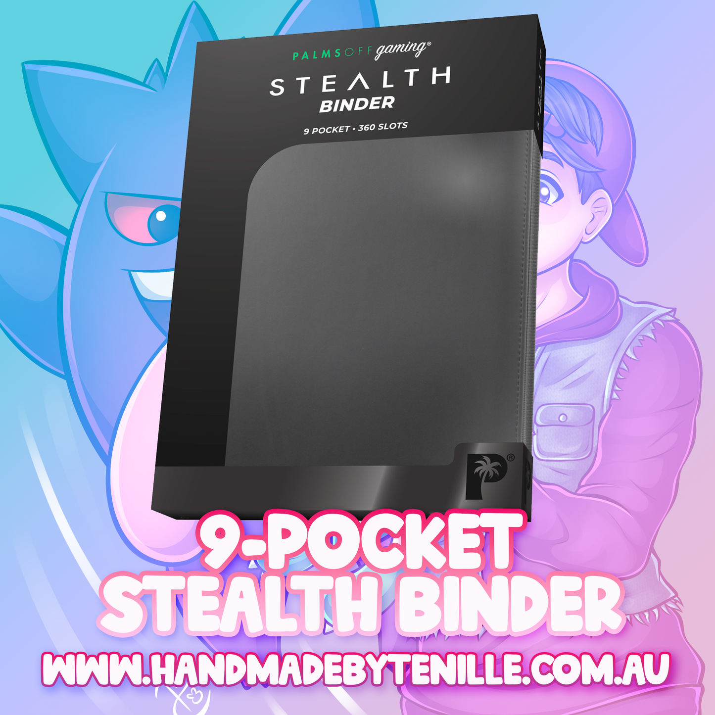 STEALTH 9 Pocket Zip Trading Card Binder - Black