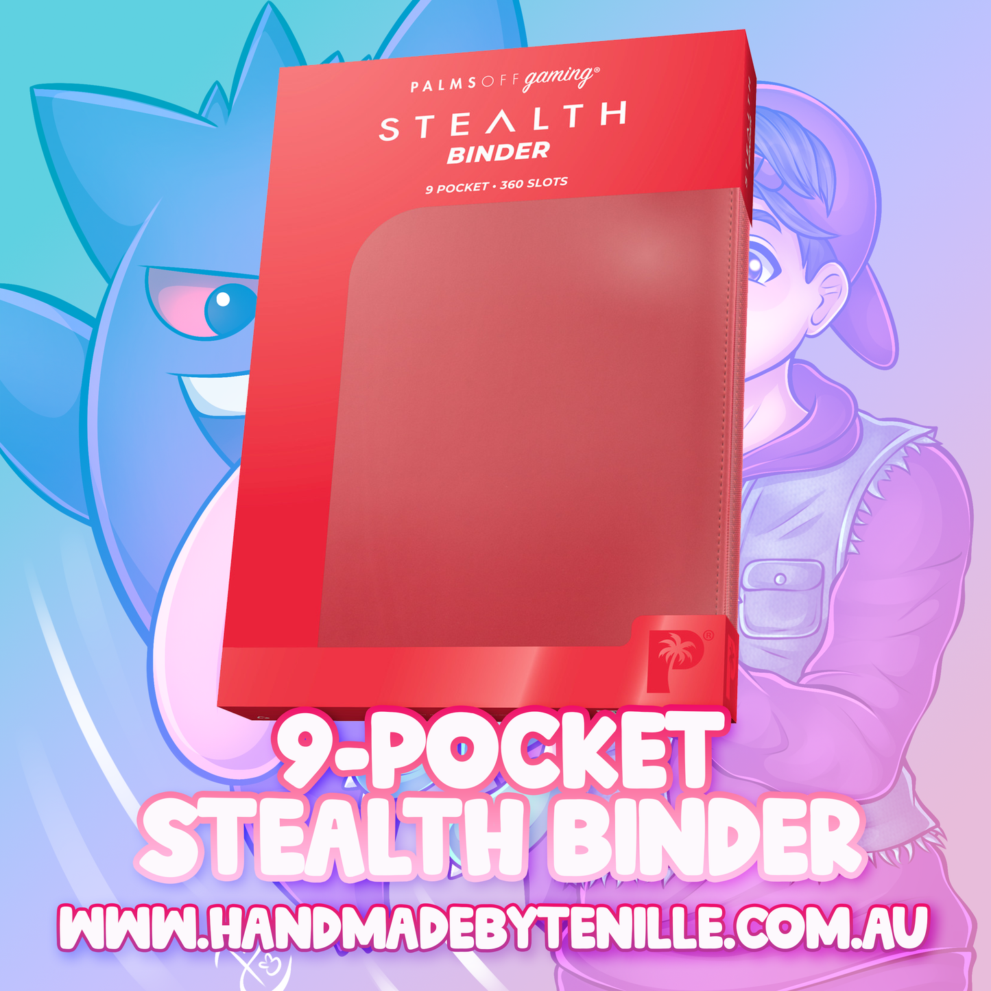 STEALTH 9 Pocket Zip Trading Card Binder - Red