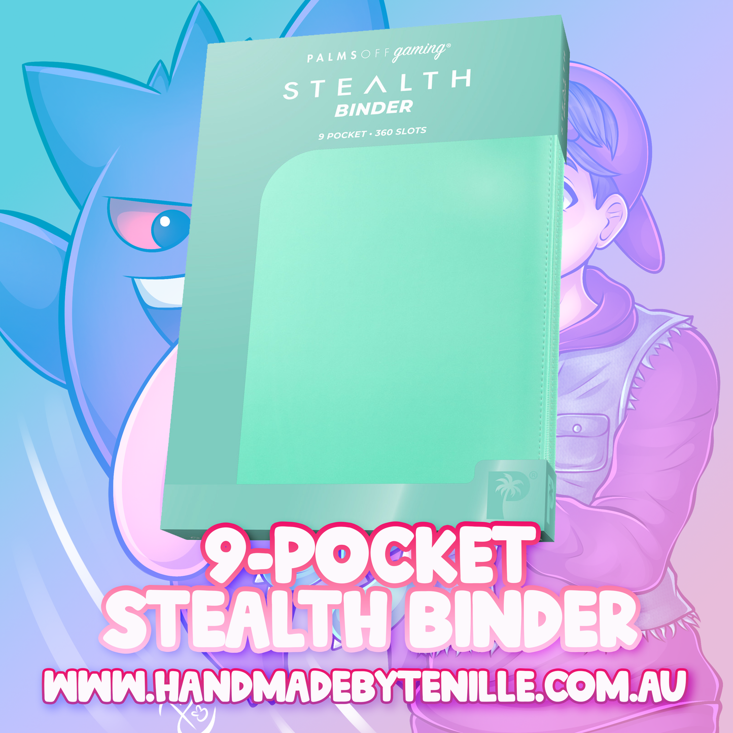 STEALTH 9 Pocket Zip Trading Card Binder - Turquoise