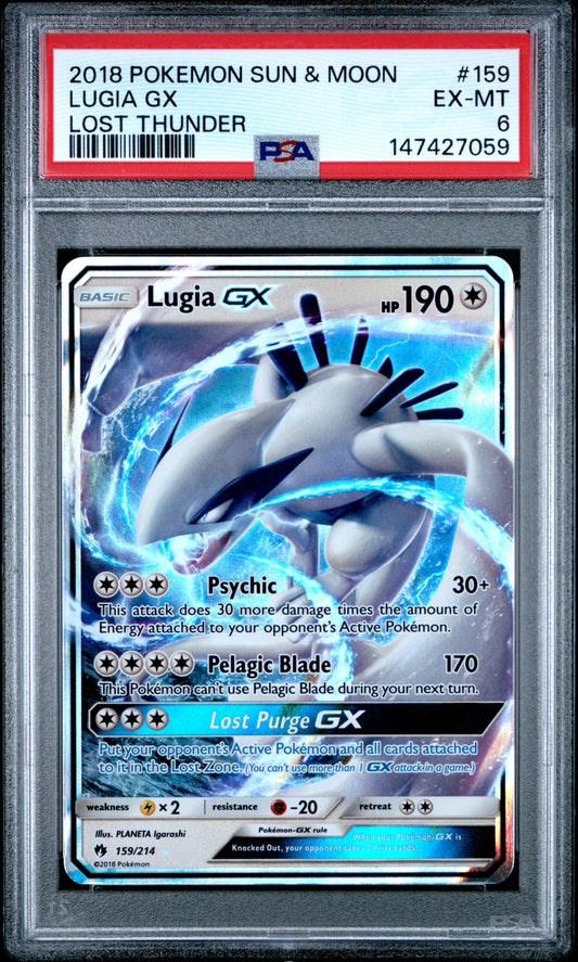 Pokemon TCG: Lugia GX 159/214 - Lost Thunder [PSA 6]