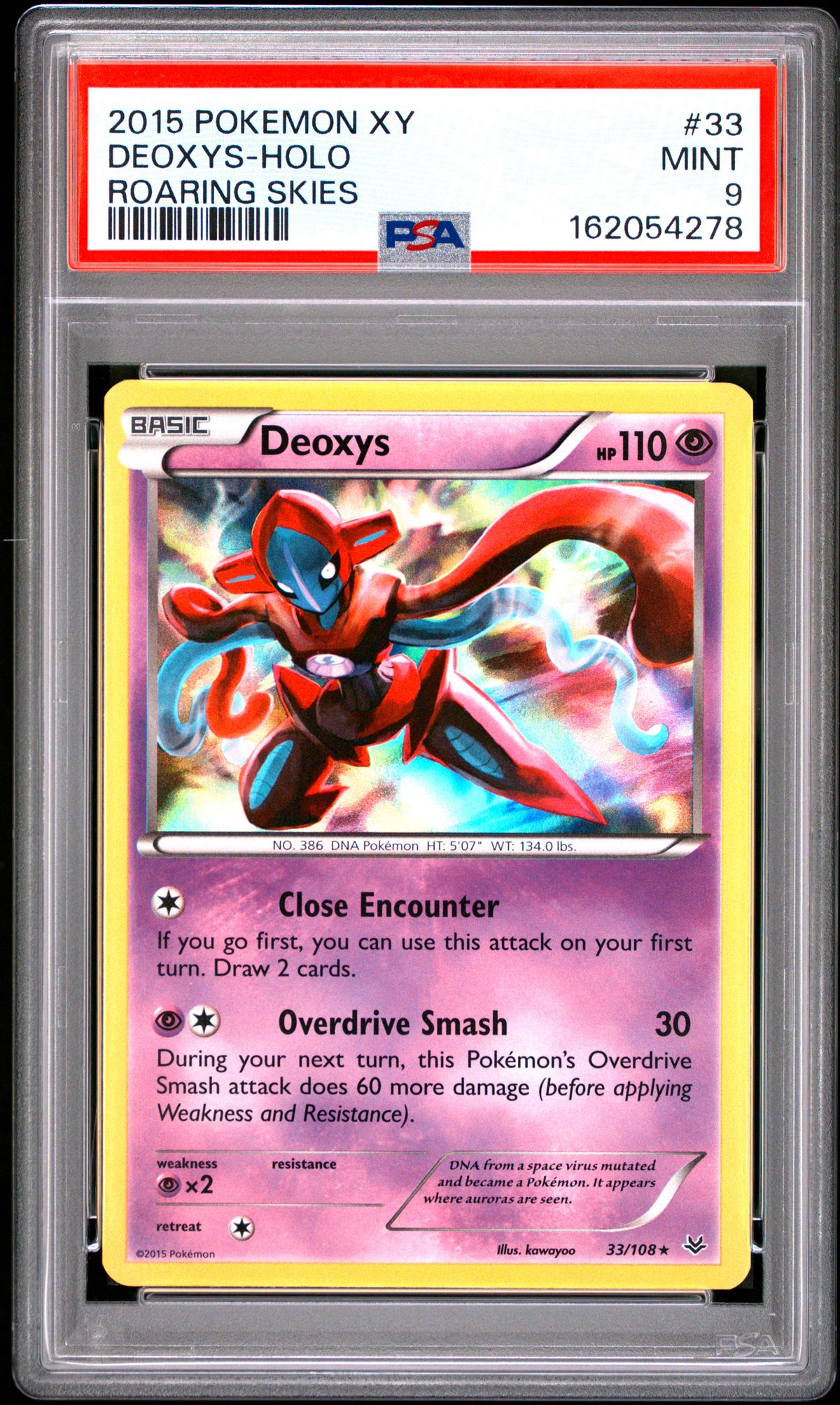 2015 POKEMON XY ROARING SKIES #33 DEOXYS-HOLO (PSA 9)