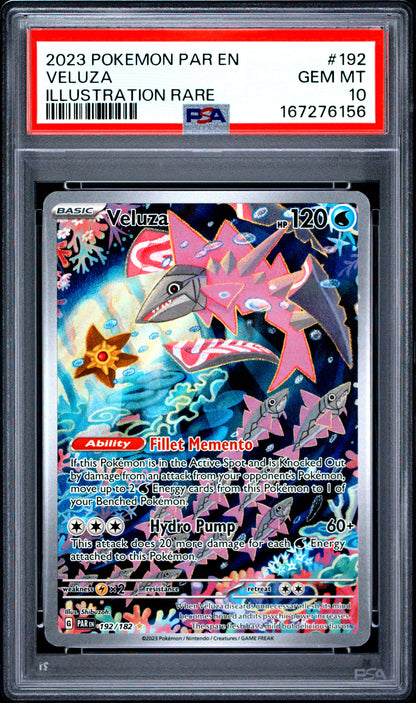 2023 POKEMON PAR EN-PARADOX RIFT #192 VELUZA ILLUSTRATION RARE (PSA 10)