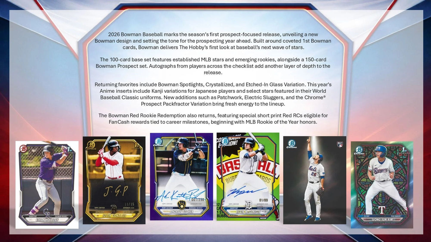Topps Bowman 2026 MLB Baseball Blaster Box