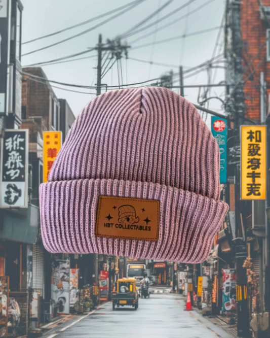 HBT Collectables: Ribbed Beanie with Cuff & Leather Patch