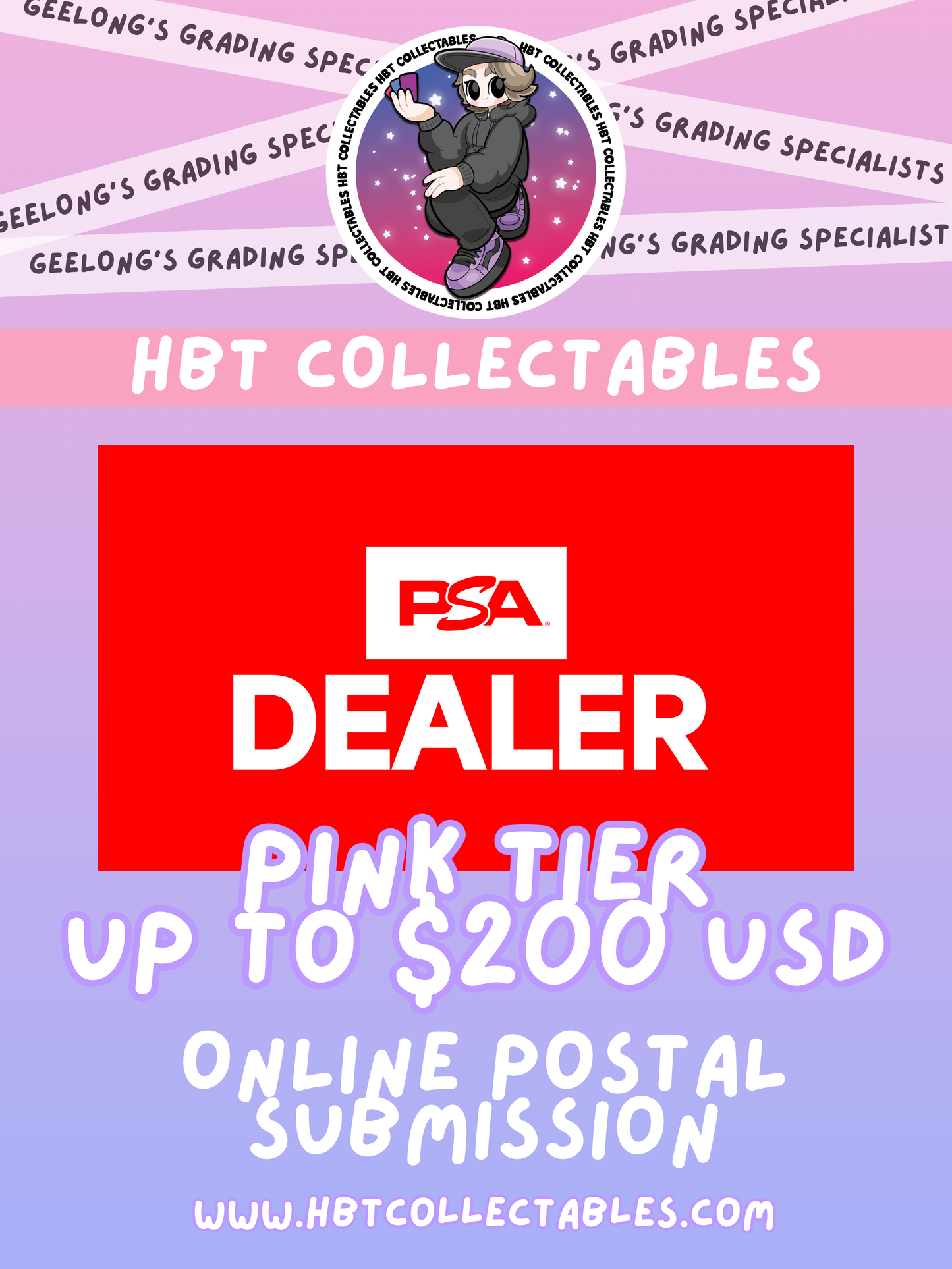 PSA Grading: Postal Submission - Pink Tier