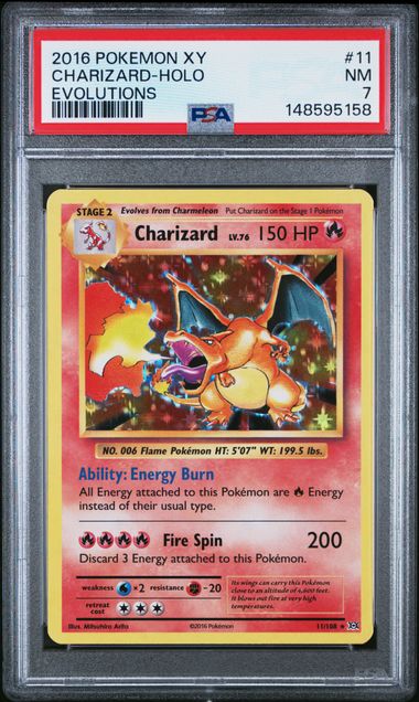 Pokemon TCG: 2016 POKEMON XY EVOLUTIONS #11 CHARIZARD-HOLO EVOLUTIONS [PSA 7}