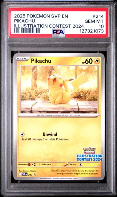 Pokemon TCG: 2025 POKEMON SVP EN-SV BLACK STAR PROMO 214 PIKACHU [PSA 10]