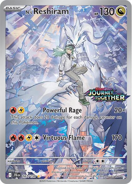 Pokemon TCG: N's Reshiram - 167/159 (Journey Together Stamped) - SV09: Journey Together (JTG)