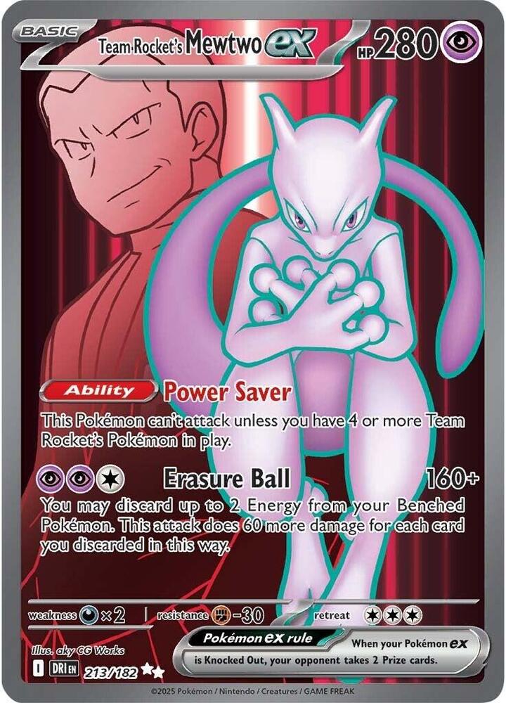 Pokemon TCG: Team Rocket's Mewtwo ex - 213/182 - SV10: Destined Rivals (DRI)
