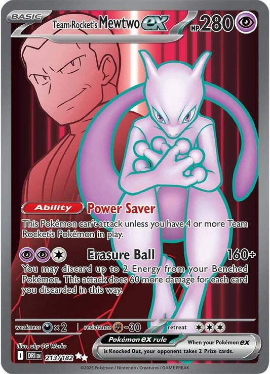 Pokemon TCG: Team Rocket's Mewtwo ex - 213/182 - SV10: Destined Rivals (DRI)