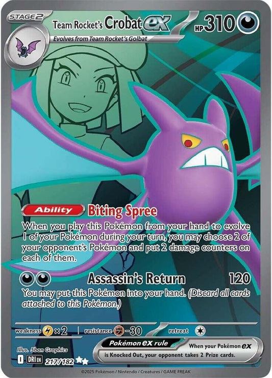 Pokemon TCG: Team Rocket's Crobat ex - 217/182 - SV10: Destined Rivals (DRI)
