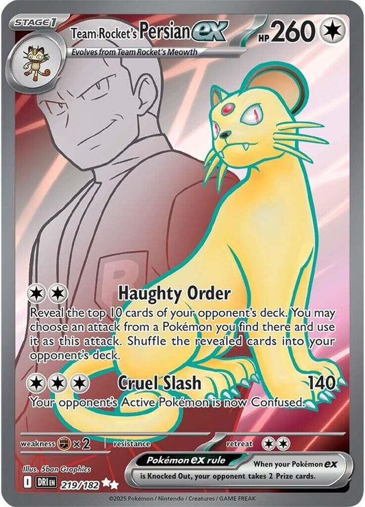 Pokemon TCG: Team Rocket's Persian ex - 219/182 - SV10: Destined Rivals (DRI)