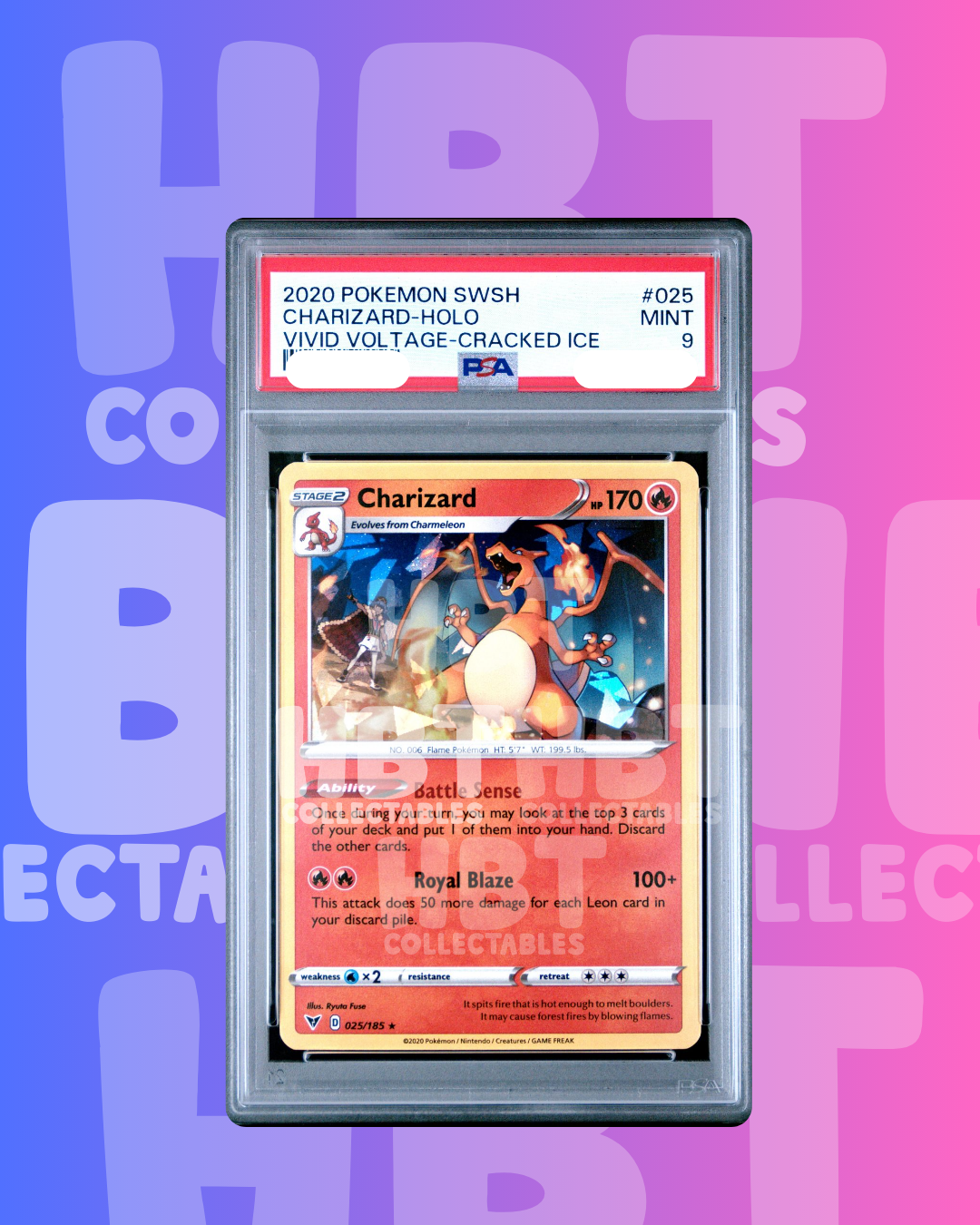 Pokemon TCG: Cracked Ice Charizard - Vivid Voltage #25 [PSA 9]