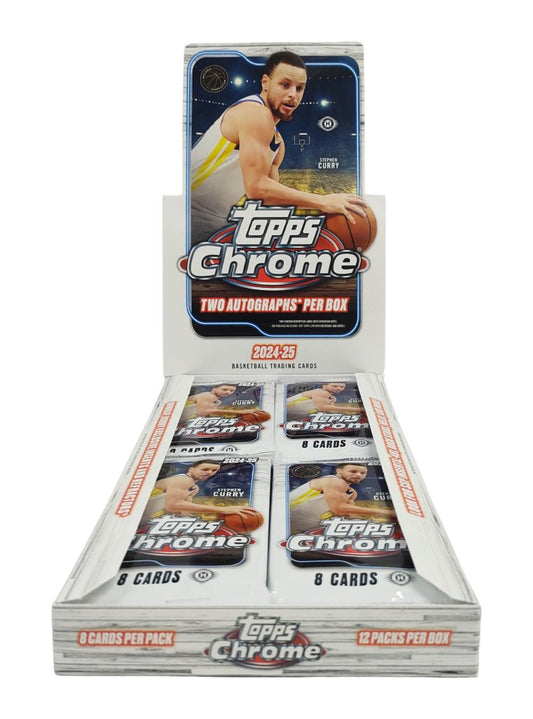2024/25 Topps Chrome NBA Basketball Hobby Box (12 packs)