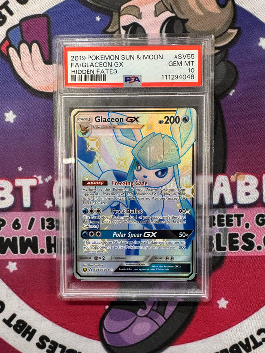 Pokemon TCG: PSA GEM MT 10 - 2019 Pokemon Sun & Moon FA Glaceon GX #SV55
