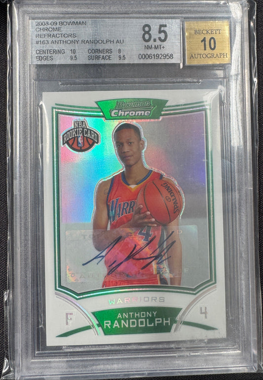 2008-09 Bowman Chrome Refractors - Anthony Randolph AUTO /50 [BGS 8.5 / AUTO 10]