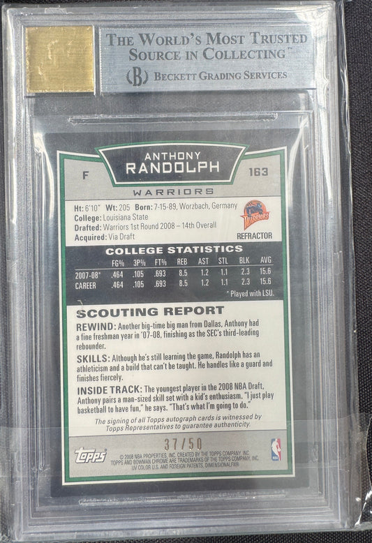 2008-09 Bowman Chrome Refractors - Anthony Randolph AUTO /50 [BGS 8.5 / AUTO 10]
