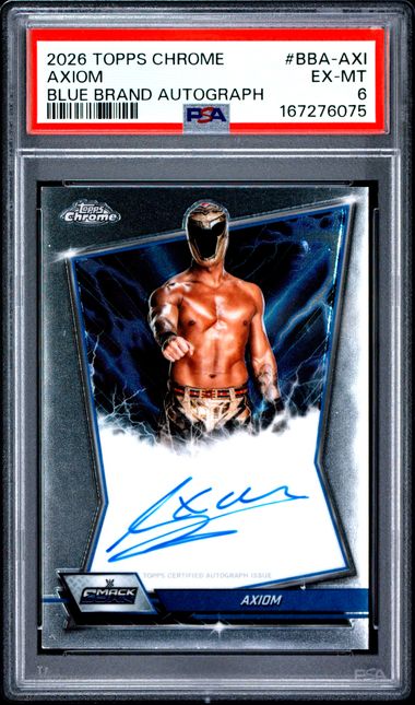 2026 TOPPS CHROME WWE BLUE BRAND AUTOGRAPHS #BBA-AXI AXIOM [PSA 6]