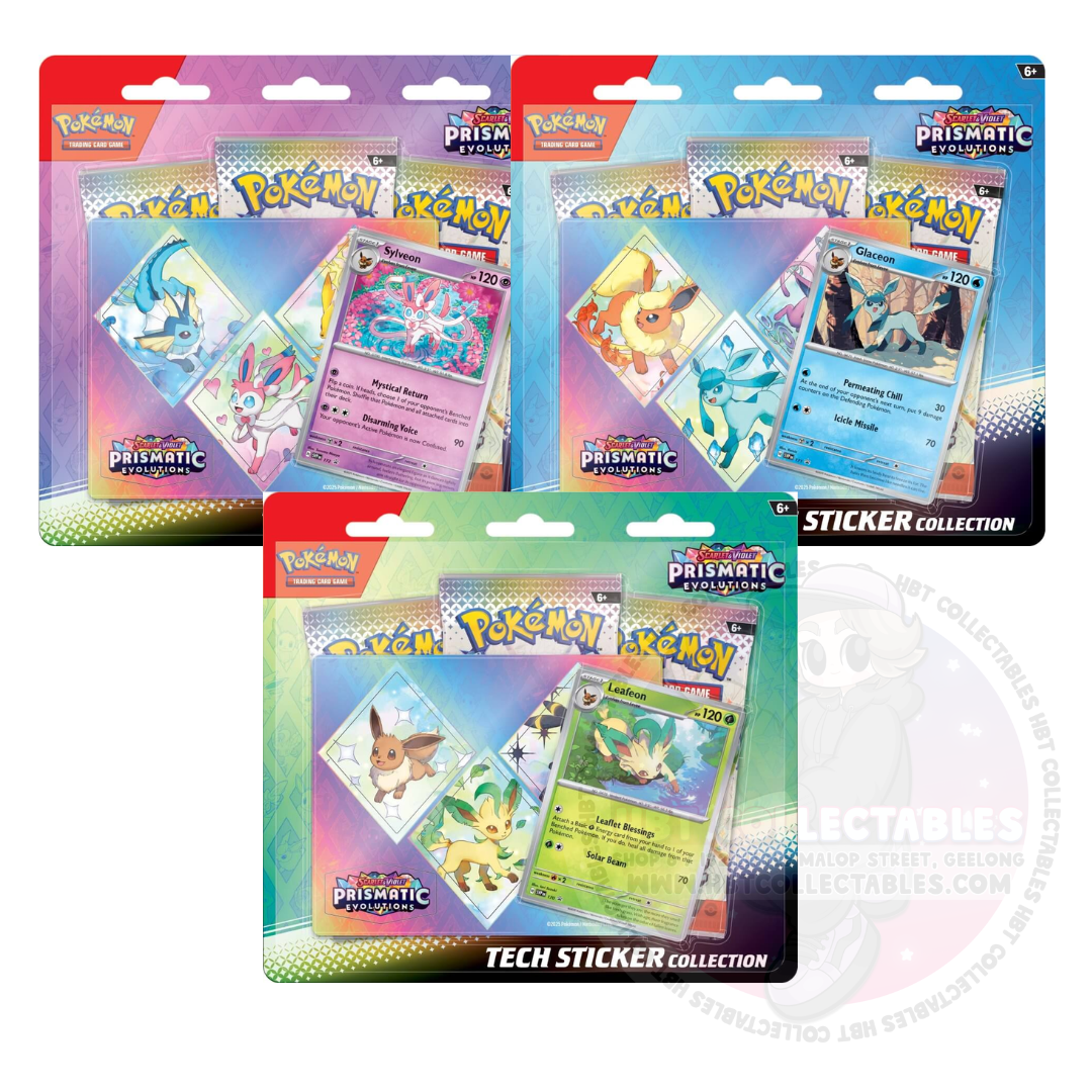 Pokemon TCG: Prismatic Evolutions Tech Sticker Collection (3 x three packs)