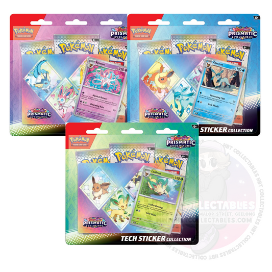 Pokemon TCG: Prismatic Evolutions Tech Sticker Collection (3 x three packs)
