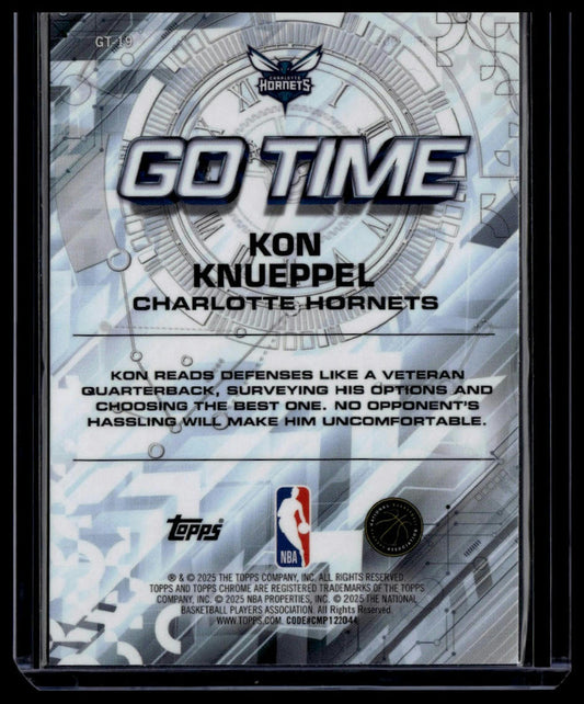 NBA: 2025 Topps Chrome GO TIME GT-19 Kon Knueppel [RAYWAVE]