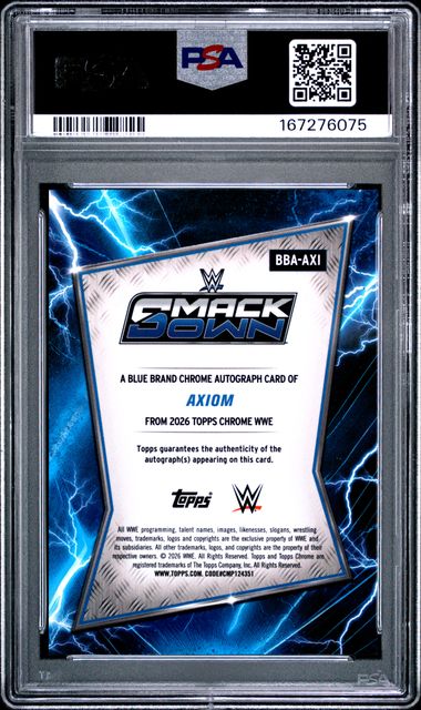 2026 TOPPS CHROME WWE BLUE BRAND AUTOGRAPHS #BBA-AXI AXIOM [PSA 6]