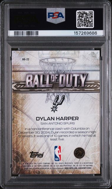 2025 TOPPS CHROME BALL OF DUTY #BD-22 DYLAN HARPER [PSA 10]