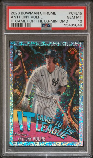 2023 BOWMAN CHROME IT CAME FOR THE LEAGUE #CFL15 ANTHONY VOLPE ICFTL-MINI DIAMOND REF [PSA 10]