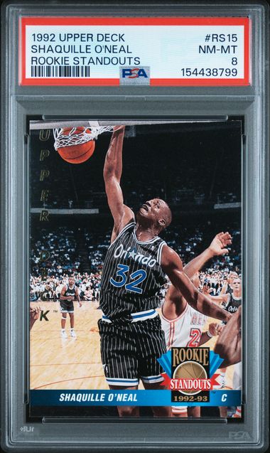 1992 UPPER DECK ROOKIE STANDOUTS #RS15 SHAQUILLE O'NEAL ROOKIE STANDOUTS [PSA 8]