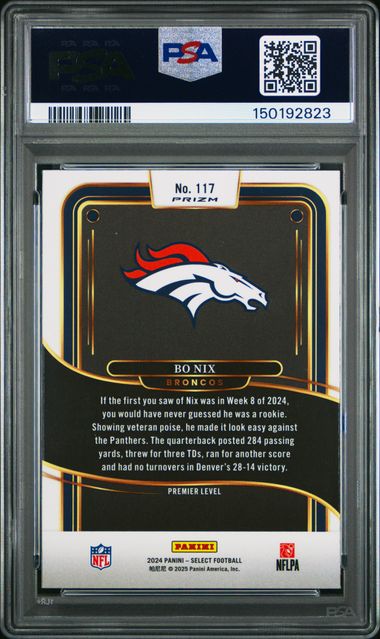 2024 PANINI SELECT #117 BO NIX RED & BLUE SHOCK [PSA 10]