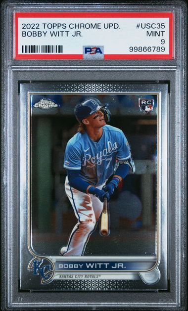 2022 TOPPS CHROME UPDATE #USC35 BOBBY WITT JR. [PSA 9] ROOKIE CARD