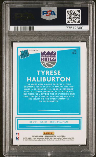 2020 PANINI DONRUSS OPTIC #162 TYRESE HALIBURTON HOLO [PSA 9]