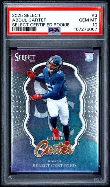 2025 PANINI SELECT SELECT CERTIFIED ROOKIES #3 ABDUL CARTER [PSA 10] RC