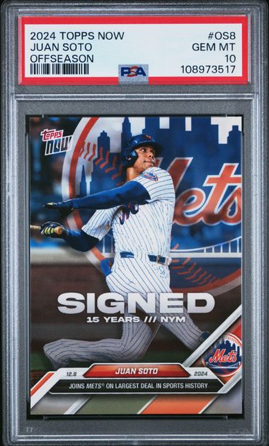 2024 TOPPS NOW OFFSEASON #OS8 JUAN SOTO [PSA 10]