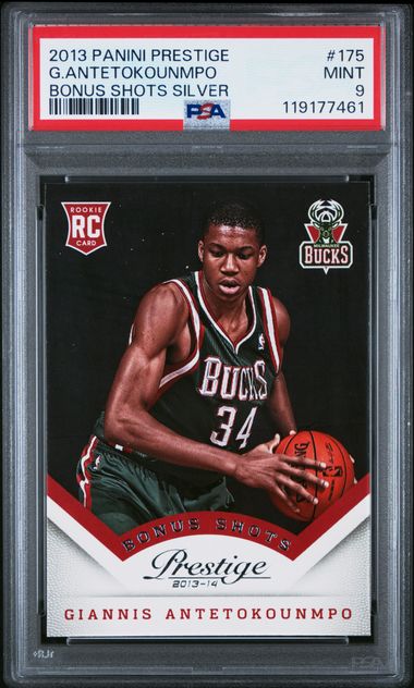 2013 PANINI PRESTIGE #175 G.ANTETOKOUNMPO BONUS SHOTS SILVER [PSA 9]
