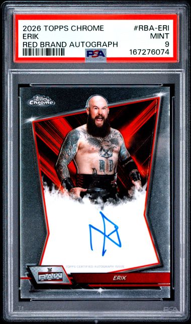 2026 TOPPS CHROME WWE RED BRAND AUTOGRAPHS #RBA-ERI ERIK [PSA 9]