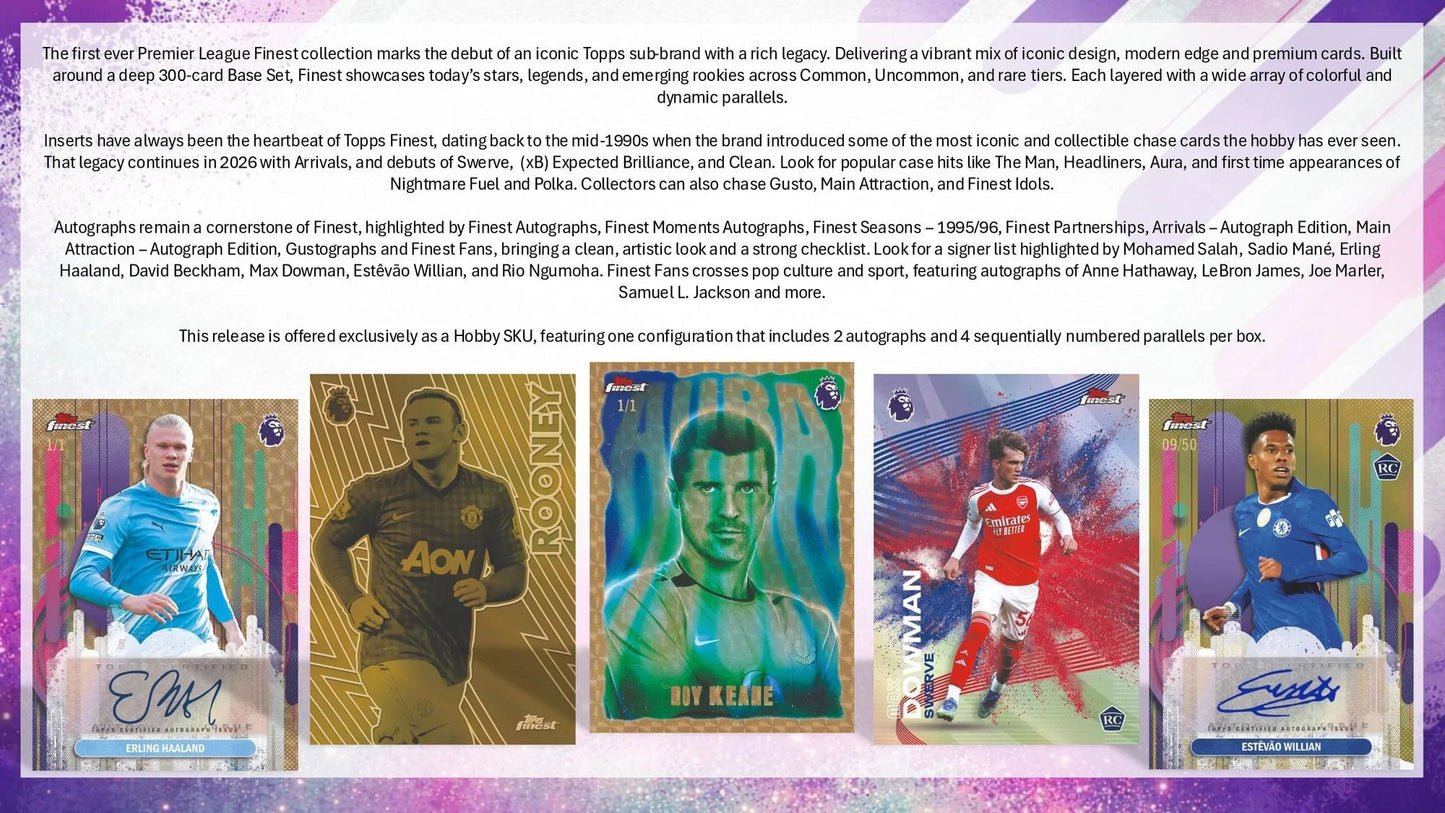 Topps 2025/2026 Finest Premier League EPL Soccer Hobby Box